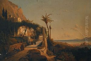 Vue Du Couvent Des Carmini A Amalfi (by Nicolas Victor Fonville) Vue Du Couvent Des Carmini A Amalfi (by Nicolas Victor Fonville)