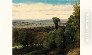Vue De La Foret De Fontainebleau by Louis Auguste Lapito
