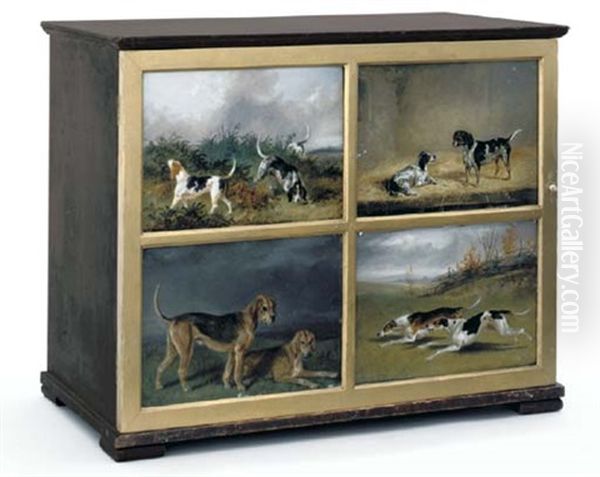 Harriers (+ 3 Others; 4 Works Set Into Cabinet) - view 1