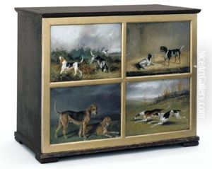 Harriers (+ 3 Others; 4 Works Set Into Cabinet)
