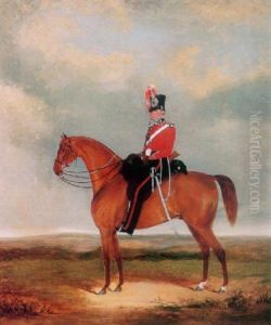 A Portrait Of A Military Officer On His Mount by George Henry Laporte