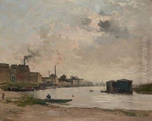 Usine Au Bord De La Seine by Charles Lapostolet