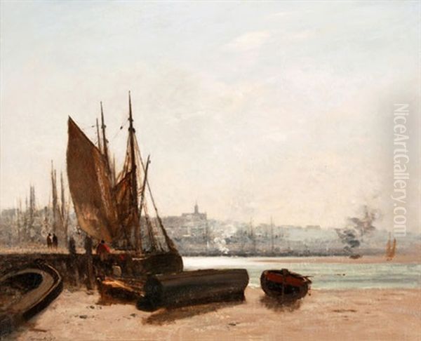 Fischerboote Im Hafen Bei Ebbe - view 1