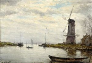Moulin En Bord De Mer by Charles Lapostolet