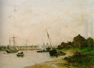 The Port Of Honfleur by Charles Lapostolet