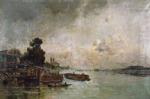 La Seine, Vue Prise Du Pont De Grenelle by Charles Lapostolet
