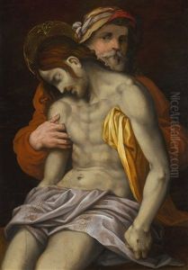 The Dead Christ Mourned By Saint Joseph Of Arimathea by Giovanni Antonio Lappoli