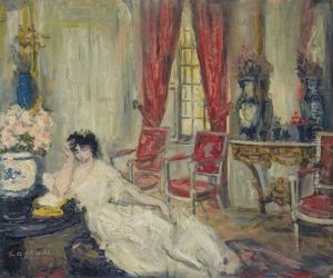 La Femme De L'artiste Accoudee Dans Son Salon