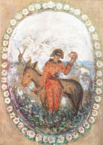 Arlequin Dans Un Medaillon