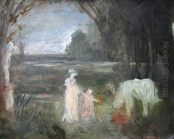 Mere Et Son Enfant Dans Une Clairiere - view 1