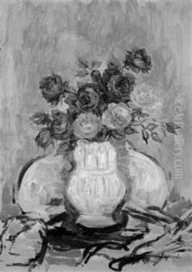 Bouquet De Roses Dans Une Cruche by Pierre Laprade