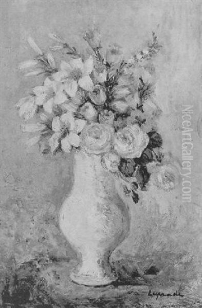 Bouquet De Fleurs Blanches: Lys Et Roses - view 1