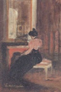 Femmes Pres De La Cheminee by Pierre Laprade