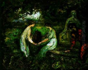 Arlequin Et Colombine Dans Un Parc
