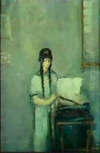 Jeune Fille Au Carton A Dessin