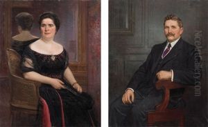 Pareja De Retratos De Dama Y Caballero