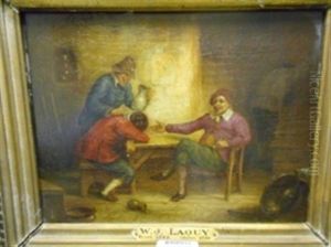 Scene De Taverne Ou Le Fumeur Endormi by Willem Joseph Laquy