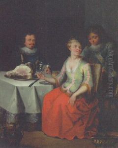 A Family At Table by Willem Joseph Laquy