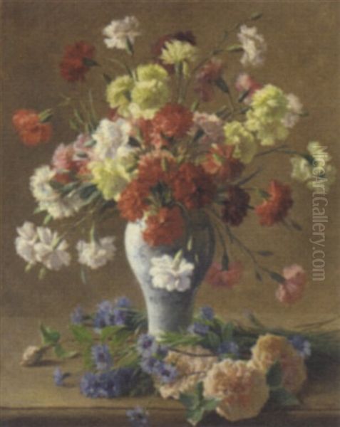 Still Life With Carnations In A Vase - view 1