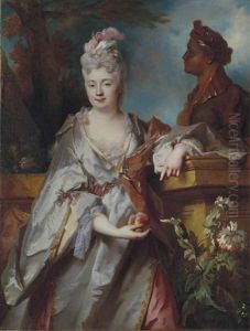 Portrait De Jeanne-cecile Titon De Cogny, Nee Le Guay De Montgermon by Nicolas de Largilliere