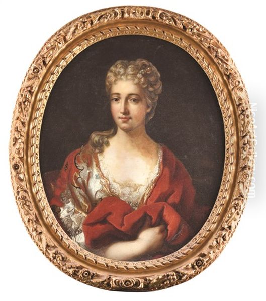 Portrait De Dame En Riche Costume Louis Xiv - view 1