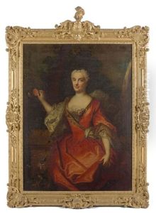 Portrait De Dame De Qualite Portant La Miniature De Son Bien Aime by Nicolas de Largilliere