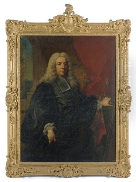 Portrait De Gentilhomme A Perruque Et Robe De Magistrat - view 1