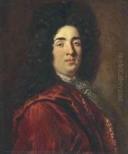 Portrait Of A Gentleman, Bust-length, In A Red Coat