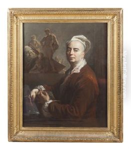 Autoportrait En Tenue D'atelier by Nicolas de Largilliere