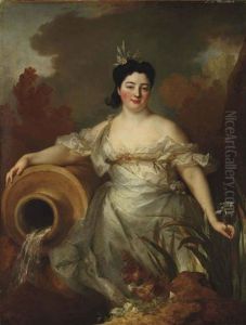 Portrait De Femme En Source by Nicolas de Largilliere
