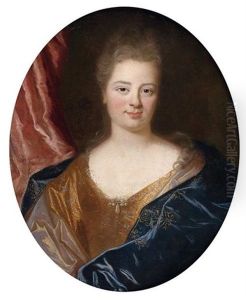 Portrait De Femme A La Robe Bleue by Nicolas de Largilliere