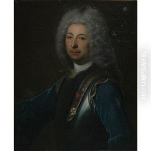 Portrait Of A Nobleman In Armor by Nicolas de Largilliere
