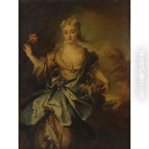 Portrait De Jeune Femme De Trois-quarts by Nicolas de Largilliere