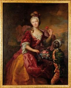 Portrait De La Marquise De Rully Et De Son Page by Nicolas de Largilliere