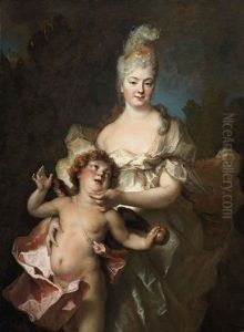 Portrait Of A Lady As Venus In A Landscape by Nicolas de Largilliere
