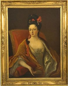 Portrait De Jeune Femme En Robe Blanche by Nicolas de Largilliere