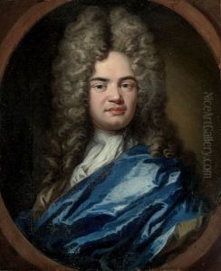Portrait Of A Gentleman In A Blue Robe And White Cravat