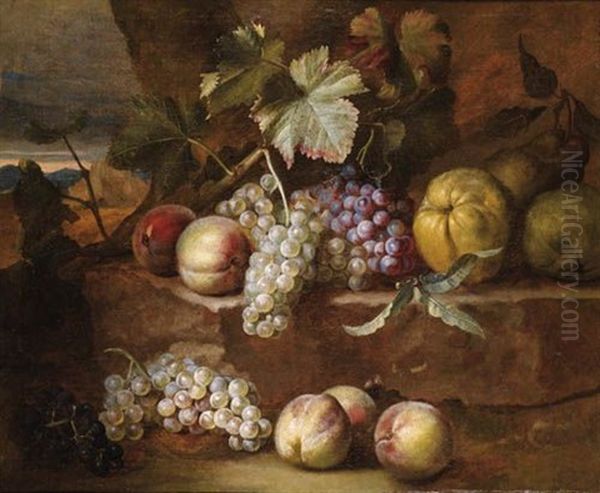 Nature Morte Aux Raisins, Coings Et Peches - view 1