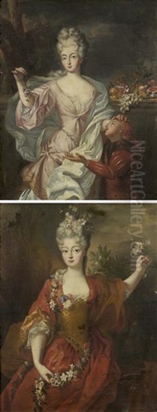 Portrait Presume De Mademoiselle De Blois (+ Portrait De Jeune Femme Avec Une Grappe De Raisin; Pair) - view 1