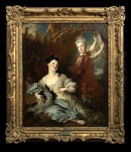 Portrait Of A Lady (marquise De Sourches?) by Nicolas de Largilliere