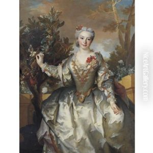 Portrait Of The Comtesse De Montchal by Nicolas de Largilliere