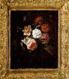 Ein Bouquet Von Rosen, Nelken Und Anderen Blumen Ein Bouquet Von Rosen, Nelken Und Anderen Blumen