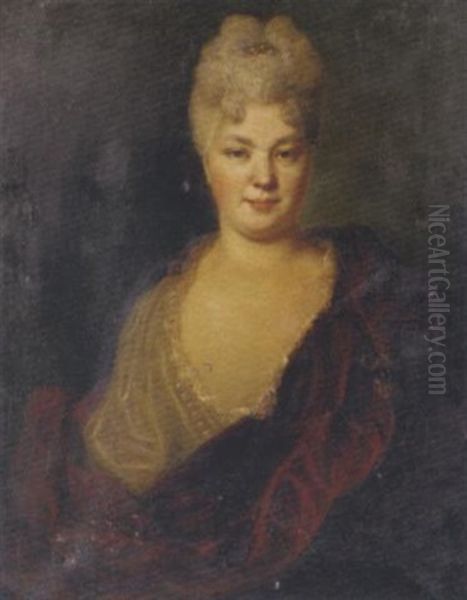 A Portrait Of A Lady With A Red Shawl - view 1