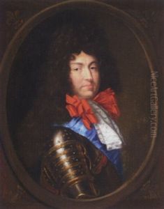Portrait Of A Gentleman Wearing Armour And Blue Sash