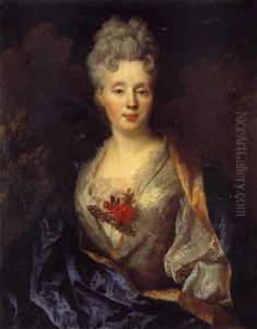 Portrait D'une Dame De Qualite A La Draperie Bleue