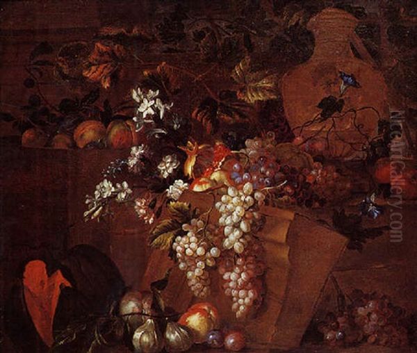Nature Morte Aux Raisins Et Fruits - view 1