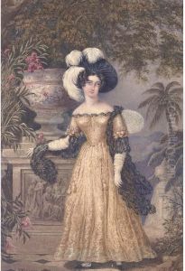 Lady Rowe, Standing Small Full Length On A Terrace