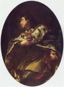 Portrait Of Louis Xiv by Nicolas de Largilliere