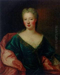 Portrait Of A Lady In A Blue Dress With A White Wrap Portrait Of A Lady In A Blue Dress With A White Wrap