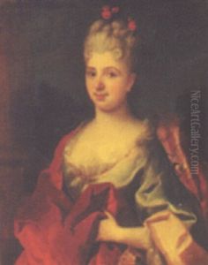 Portrait De Femme A La Robe Bleue by Nicolas de Largilliere